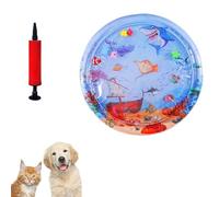 Genérico Ocean Breeze Splashland for Cats, Interactive Pet Water Bed, Cat Play Pool with Fish, Thickened Anti-Scratch Water Mat for Indoor Cat Dog (Large Round Model D)