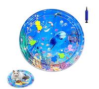 Genérico Ocean Breeze Splashland for Cats, Pet Water Bed, Interactive Sensory Pad with Floating Fish, Cooling Mat for Dogs/Cat, Cool and Comfortable Interactive Water Cushion (B,Small)