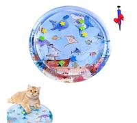 Genérico Ocean Breeze Splashland for Cats, Water Sensory Play Mat for Cats, Cooling Catss Aquatic Sensory Play Mat with Air Pump, Indoor & Outdoor Summer Fun (A)
