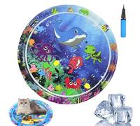 Genérico Ocean Breeze Splashland, Ocean Breeze Splashland Cat Toy, Cat Water Mat with Fish,Cooling Summer Toy (J-100cm)