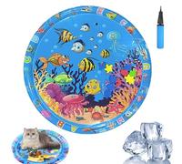 Genérico Ocean Breeze Splashland, Ocean Breeze Splashland Cat Toy, Cat Water Mat with Fish,Cooling Summer Toy (K-100cm)