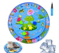 Genérico Ocean Breeze Splashland, Ocean Breeze Splashland Cat Toy, Cat Water Mat with Fish,Cooling Summer Toy (E-65cm)