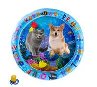 Genérico Ocean Breeze Splashland, Ocean Breeze Splashland Cat Toy, Thickened Cooling Mat with Inflator, Pet Water Bed for Dogs & Cats, Colorful Ocean Theme Sensory Mat (25 Inch B)