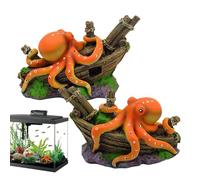Generico Octopus Aquarium Decoration, Artificial Sea Criature Ornament, 9 x 7 x 6 cm/3.54 x 2.76 x 2.36 Inches Cartoon Miniature Accessory for Home, Café, Hotel, Bedroom Material Resin