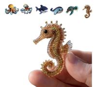 Genérico Octopus Bead Embroidery Kit, 3D Ocean Animals Beadwork Craft Kit, DIY Handmade Ocean Theme Embroidery Supplies with Full-Color Instruction Sheet for Beginners & Craft Enthusiasts (Seahorse)