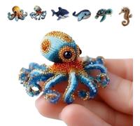 Genérico Octopus Bead Embroidery Kit, 3D Ocean Animals Beadwork Craft Kit, DIY Handmade Ocean Theme Embroidery Supplies with Full-Color Instruction Sheet for Beginners & Craft Enthusiasts (Octopus B)