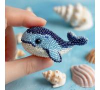 Genérico Octopus Bead Embroidery Kit, Beginner-Friendly Sea Creature Beaded Embroidery Kits with Full-Color Instruction Sheet, DIY Animals Three-Dimensional Beadwork Craft Kit for Craft Lover (Whale)