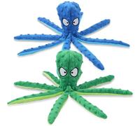 Genérico Octopus Dog Toy, Stuffing Free Octopus Dog Toy, Squeaky & Crinkle Plush for Aggressive Chewers Dogs, for Interactive Play, Teething & Anxiety Relief (2PCSF)