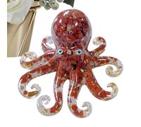 Genérico Octopus Statue | Crystal Gravel + Resin, 10x9.5x4.5cm, 155g | Animal Figurine For Home Decor | Tentacle Sculpture Gift (Green/Brown)
