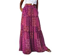 Genérico Ofertas Julio Faldas Midi Plisadas Falda Boho para Mujer Falda De Talle Informal Holgada Europea Y Americana Pareos Mujer Faldas Elastica Larga Bohemia Nina