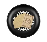 Genérico Offering Bowl Moon Phase Design, Vintage Ritual Plate Manifestation, Symbolic Meditation Dish Decorative Ceremonial Holder for Tradition, Prayer, Worship, Altar, Spiritual Ceremony Use