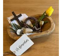 Genérico Oh Remember Kit-Symbols Of The Easter Resurrection, Handmade Faith Keepsake Set with Wooden Prayer Bowl, Christian Easter Decor Tray Set For Home Office Tabletop Religious Gifts