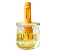 Genérico Oil Storage Container, Retractable Cooking Oil Dispenser with Silicone Brush, 3.19x3.19x6.18Inches, Multifunctional Sauce Holder, Compact Kitchen Gadget for Home, Grill, Restaurant