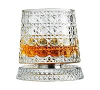 Genérico Old Fashioned Glasses - 360 Degree Rotation Base Drinking Mug, Whiskey Cocktail Glass, Bar Drinkware for Father, Men, Dad, Drinking Party, Birthday, Holiday, 3.15 * 3.94inch