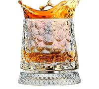 Genérico Old Fashioned Glasses - 360 Degree Rotation Base Drinking Mug, Whiskey Cocktail Glass, Bar Drinkware for Father, Men, Dad, Drinking Party, Birthday, Holiday, 3.15 * 3.94inch