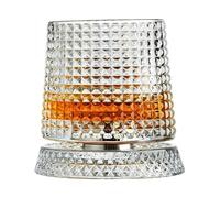 Genérico Old Fashioned Glasses - 360 Degree Rotation Base Drinking Mug, Whiskey Cocktail Glass, Bar Drinkware for Father, Men, Dad, Drinking Party, Birthday, Holiday, 3.15 * 3.94inch