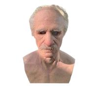 Genérico Old Man Masque - Realistic Masque Face Human | Creepy Human Latex Masques | Dress Up Accessories with White Hair and Beard Costume Props for Holiday Masquerade Stage Show Theater Performance