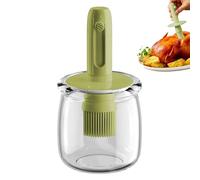 Generico Olive Oil Dispenser Bottle, Retractable Cooking Container with Brush, Multifunctional Tool, 3.19x3.19x6.18 inches for Kitchen, Barbacoa, Home, Restaurant Use, White, Yellow, Green