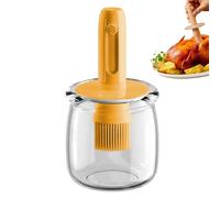 Generico Olive Oil Dispenser Bottle, Retractable Cooking Container with Brush, Multifunctional Tool, 3.19x3.19x6.18 inches for Kitchen, Barbacoa, Home, Restaurant Use, White, Yellow, Green