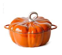 Genérico Olla De Calabaza De Hierro Fundido,Cazuela De Cerámica Con Tapa Para Calabazas,dulce Forma De Calabaza Con Tapa,olla Holandesa De Calabaza Con Tapa,olla Profunda Antiadherente(1.5L)