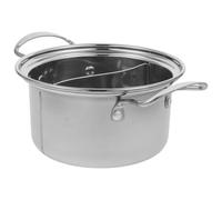 Genérico Olla para Cocinar Hot Pot de Acero Inoxidable, Pequeña y Fácil de Limpiar, Diseño Práctico y Resistente al Óxido para Uso Diario en Cocina