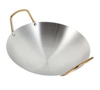 Genérico Olla Seca Antiadherente de Acero Inoxidable 24 Cm Doble Asa, Sartén Wok para Estofado y Cocina al Aire Libre, Utensilio de Cocina Resistente para Uso Doméstico y Comercial