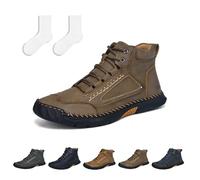 Genérico Olveros Boots,Hillde Orthopedic Shoes for Men, Men'S Comfortable Handmade Leather Boots, Waterproof, Arch Support (Khaki,39)