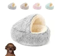 Genérico Olvys Cozy Cocoon Dog Bed, Cozy Cocoon Pet Bed, Machine Washable, Non-Slip Waterproof Base, For Small Medium Large (Gray,23.6IN)