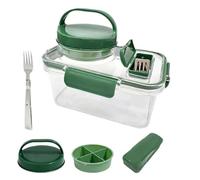 Genérico On The Go Salad Jar - Reusable Glass Food Container | Kitchen Salad Container with Leak-Proof Lid for Women Students Indoor Home Office School Gym Picnic Camping Meal Prep Portable Storage