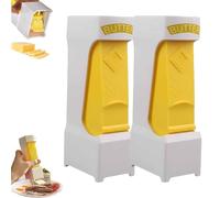 Genérico One-Touch Butter Cutter, One Button Butter Slicer and Storage Case, Efficient Stainless Steel Butter Blade Dispenser for Bread, Cakes, Cookies (2pcs)