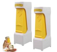 Genérico One-Touch Butter Cutter, One Button Butter Slicer and Storage Case, Portable Butter Slicer Gadget Dispenser, Efficient Stainless Steel Butter Blade Dispenser for Bread, Cakes, Cookies (2pcs)