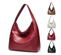 Genérico Ooomay Bag, Duffle Bag Soft Vegan Leather for women, Ooomay Tote Bags, The Perfect Everyday Bags, for Woman (Red,Zipper)
