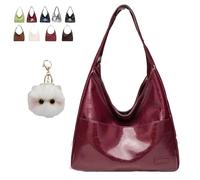Genérico Ooomay Bag, Ooomay Maya Bag, , Large Capacity Soft Vegan Leather Tote Bags For Women (Light Red)
