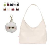 Genérico Ooomay Bag, Ooomay Maya Bag, , Large Capacity Soft Vegan Leather Tote Bags For Women (Light white)