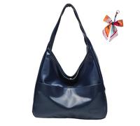 Genérico Ooomay Bag - Ooomay Maya Shoulder Bags, Vegan Leather Trendy Soft Maya Tote Bag, Large Capacity for Women (Dark Blue)