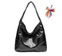 Genérico Ooomay Bag - Ooomay Maya Shoulder Bags, Vegan Leather Trendy Soft Maya Tote Bag, Large Capacity for Women (Smooth Black)