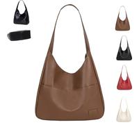 Genérico Ooomay Bag - Ooomay Shoulder Bags, Vegan Leather Trendy Soft Tote Bag, Vintage Casual Simple for Daily Use (Brown)