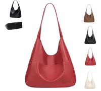 Genérico Ooomay Bag - Ooomay Shoulder Bags, Vegan Leather Trendy Soft Tote Bag, Vintage Casual Simple for Daily Use (Red)