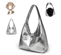 Genérico Ooomay Bag, Ooomay Shoulder Tote Bags, Soft Vegan Leather Trendy Stylish Versatile, Waterproof Work Soft Tote Bag (Silver)