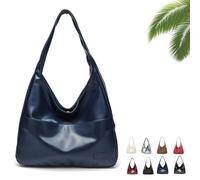 Genérico Ooomay Bag, Ooomay Tote Shoulder Bags for Women, Large Capacity Soft Vegan Leather Tote Bag (Blue)