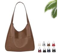 Genérico Ooomay Bag, Ooomay Tote Shoulder Bags for Women, Large Capacity Soft Vegan Leather Tote Bag (Brown)