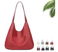 Genérico Ooomay Bag, Ooomay Tote Shoulder Bags for Women, Large Capacity Soft Vegan Leather Tote Bag (Red)