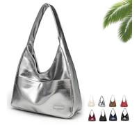 Genérico Ooomay Bag, Ooomay Tote Shoulder Bags for Women, Large Capacity Soft Vegan Leather Tote Bag (Sliver)