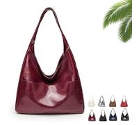 Genérico Ooomay Bag, Ooomay Tote Shoulder Bags for Women, Large Capacity Soft Vegan Leather Tote Bag (Wine)