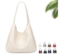 Genérico Ooomay Bag, Ooomay Tote Shoulder Bags for Women, Large Capacity Soft Vegan Leather Tote Bag (White)