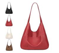 Genérico Ooomay Bag, the maya bag, Ooomay Maya Tote Bag, Vegan Leather Trendy Soft Maya Tote Bag, Large Capacity, Waterproof (Red)