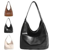 Genérico Ooomay Bag, The Maya Bag, Ooomay Maya Tote , Vegan Leather Trendy Soft Shoulder Tote (Black)