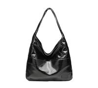 Genérico Ooomay Maya Shoulder Bag, Ooomay Bag, Vegan Leather Tote Bags, Casual Trendy Soft Bags, for Everything Not Look Bulky (Bright black)