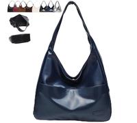 Genérico Ooomay Tote Bag, Large Capacity Vegan Leather Tote Handbags, Vintage Casual Trendy Simple The Perfect Everyday Bags (Deep Blue)