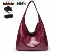 Genérico Ooomay Tote Bag, Large Capacity Vegan Leather Tote Handbags, Vintage Casual Trendy Simple The Perfect Everyday Bags (Red-B)